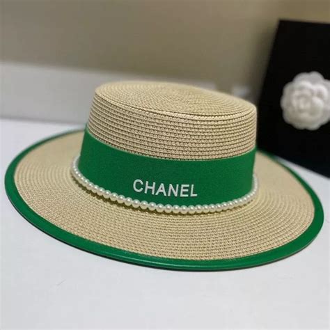 chanel straw beach hat|chanel fur bucket hat.